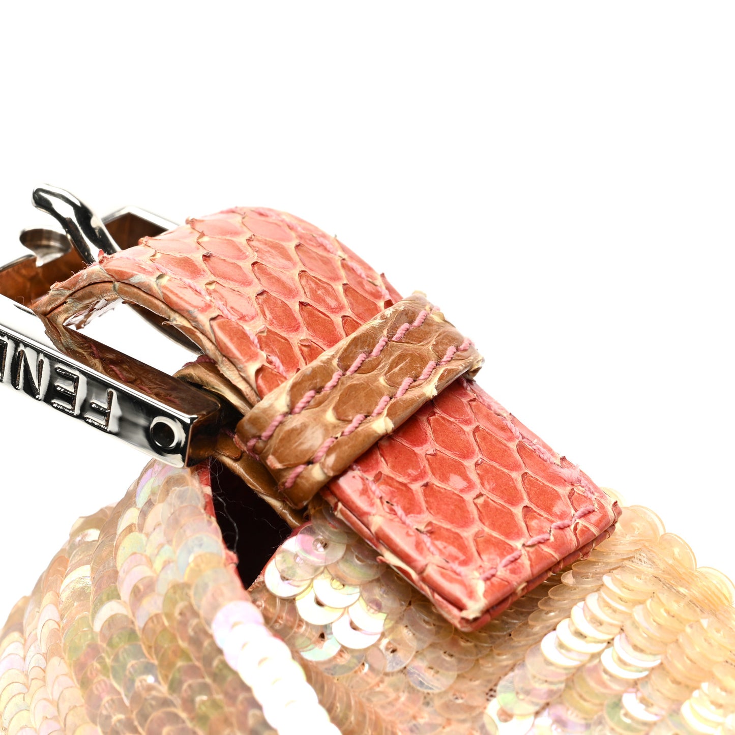 Snakeskin Sequins Baguette Pink