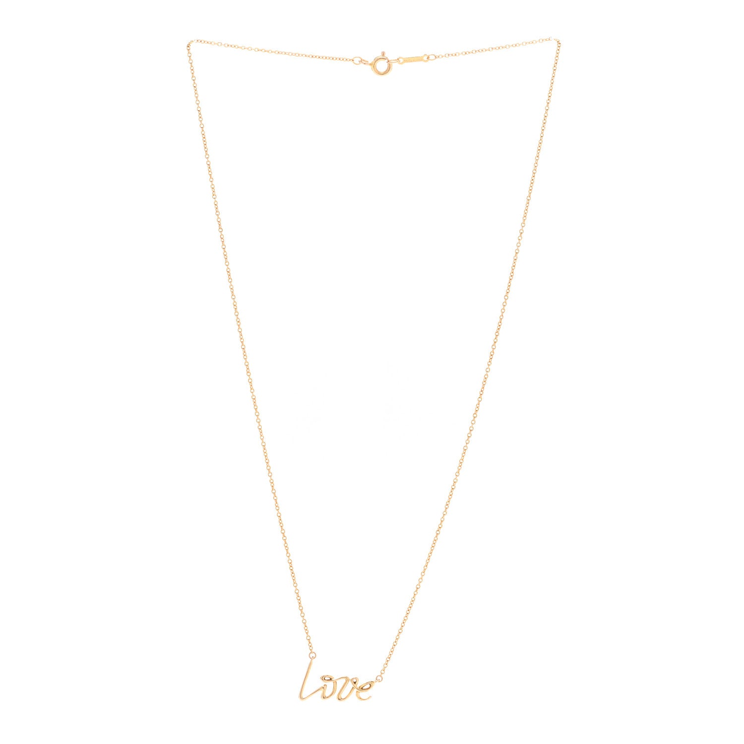 Tiffany 18K Rose Gold Paloma's Graffiti Love Pendant Necklace 3 of 6