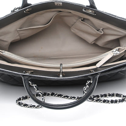 Chanel Aged Calfskin Quilted Be CC Tote Black 6 of 19