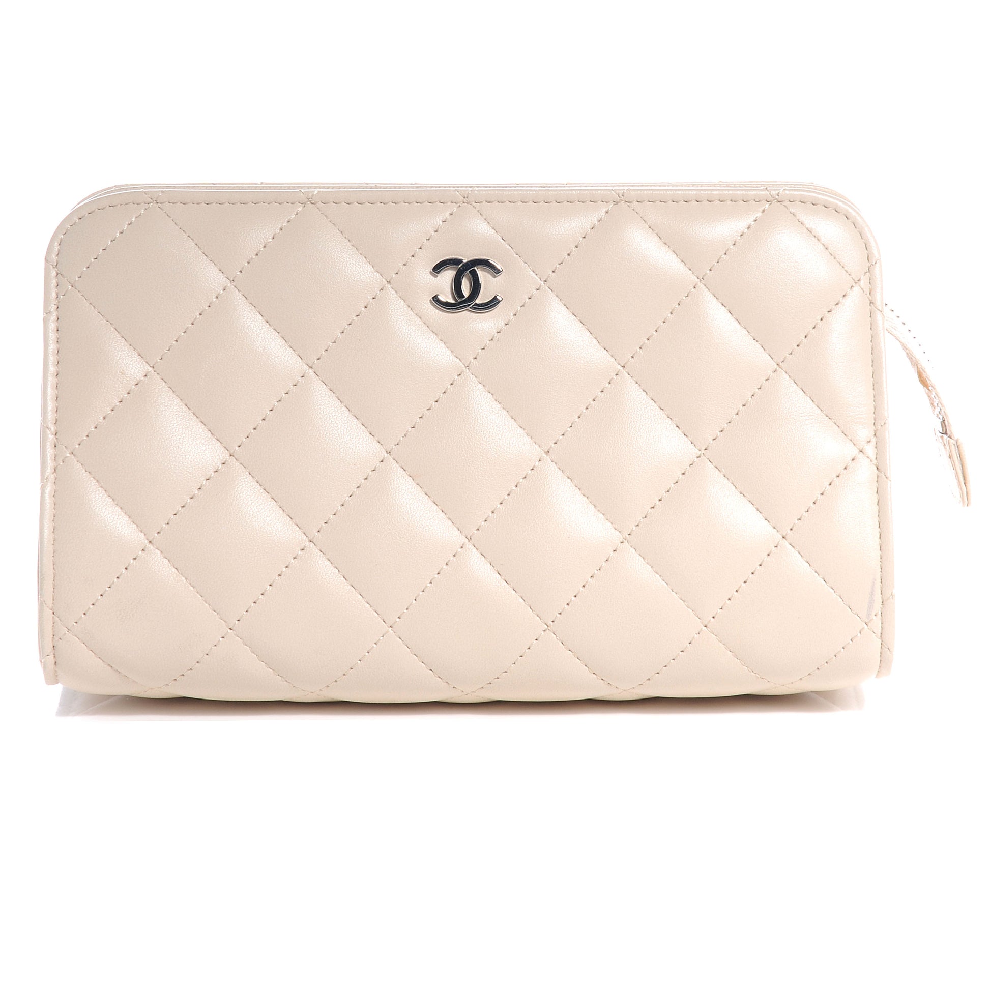 Chanel Lambskin Cosmetic Case Beige 1 of 6