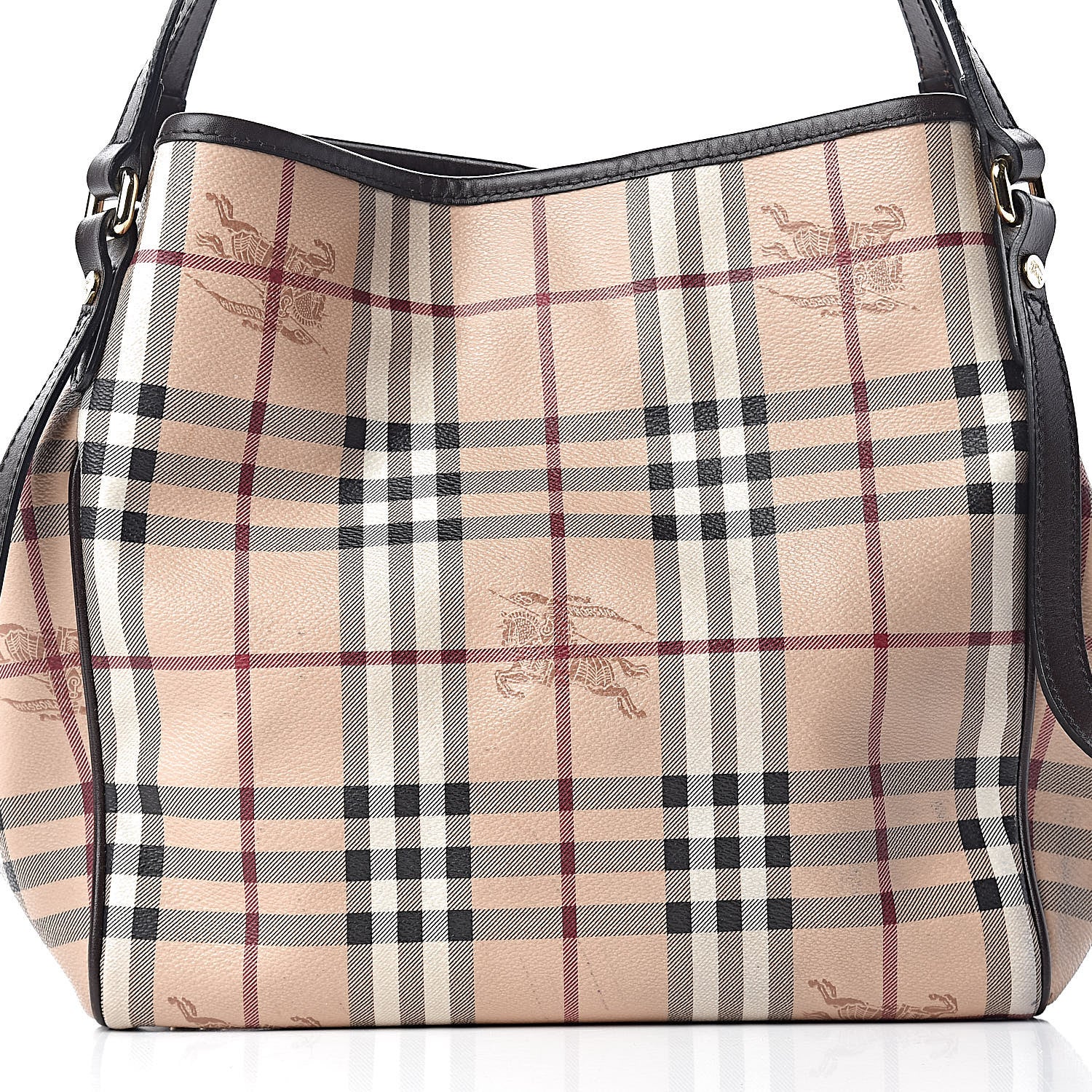 Burberry Haymarket Check Small Canterbury Tote Chocolate 9 of 17