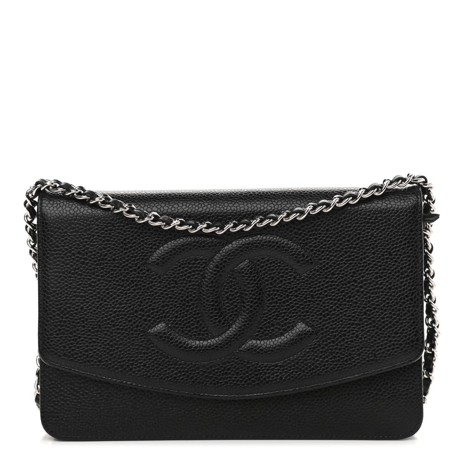 Chanel Caviar Timeless CC Wallet On Chain WOC Black 1 of 10