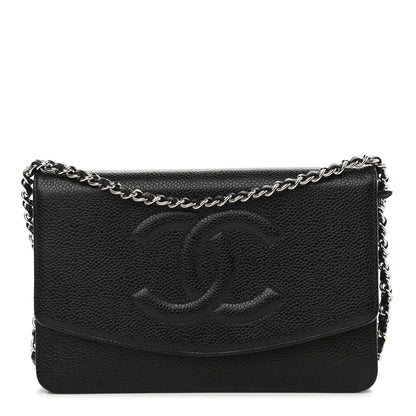 Chanel Caviar Timeless CC Wallet On Chain WOC Black 1 of 10