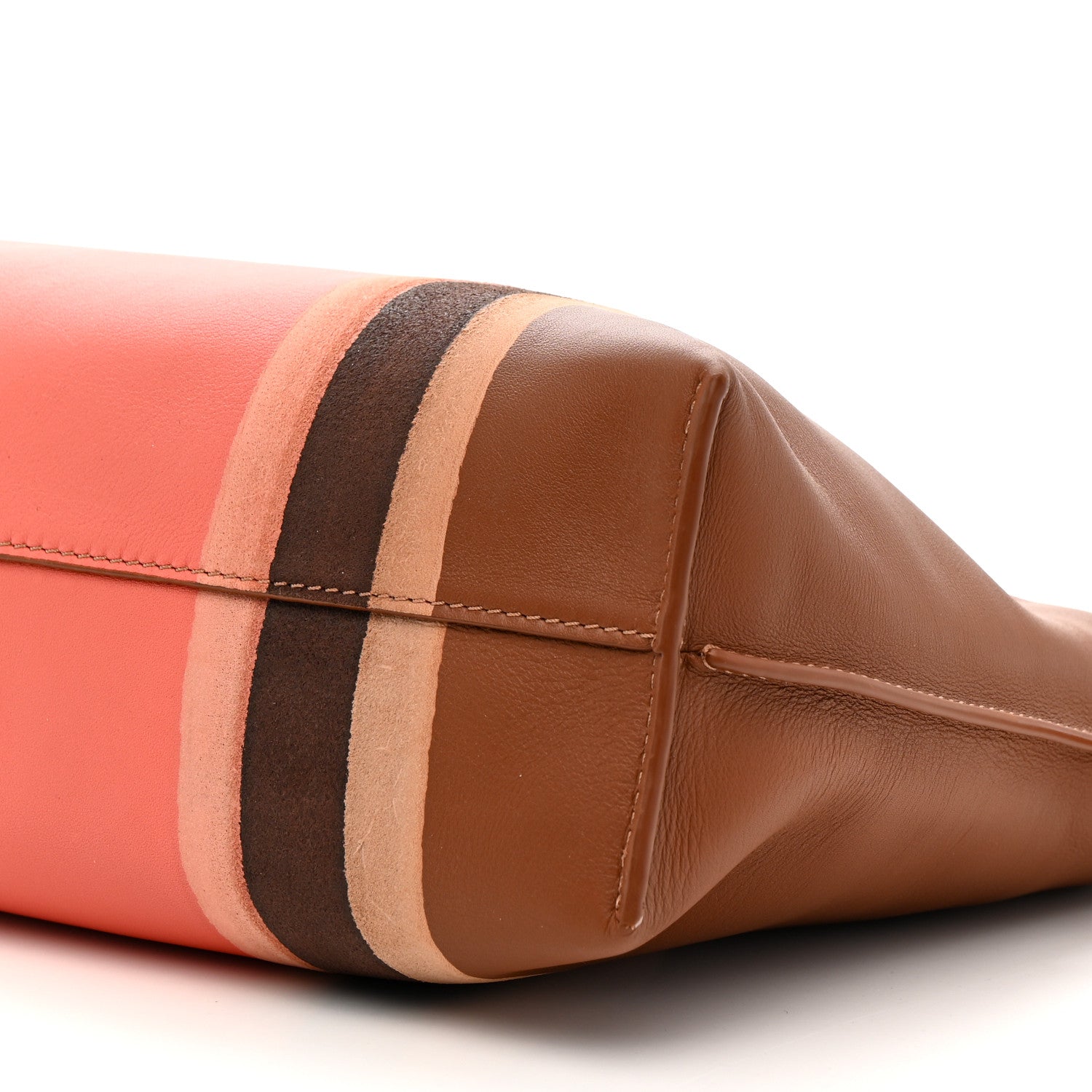 Loewe Nappa Calfskin Suede Medium Flamenco Landscape Knot Clutch Pecan Parrot Pink 10 of 10