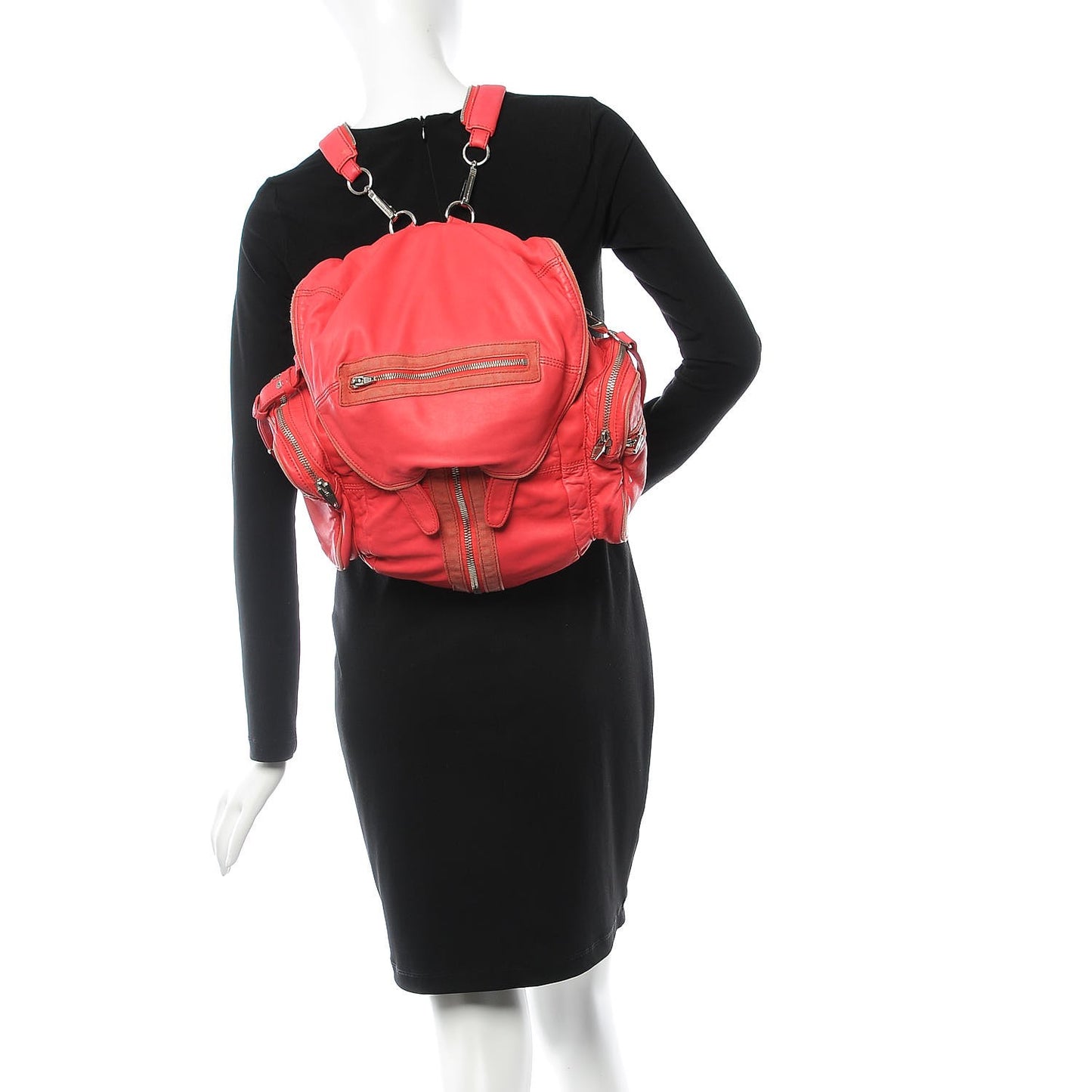 Lambskin Marti Convertible Backpack Cola Rhodium Hardware