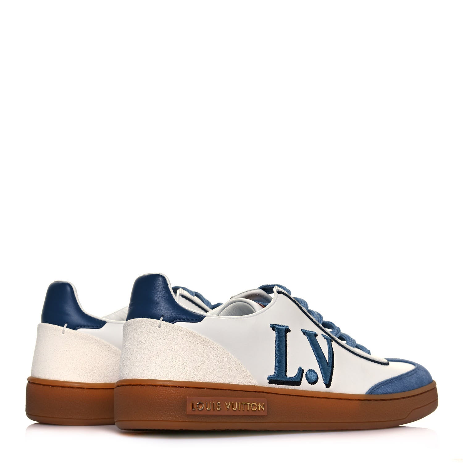 Louis Vuitton Calfskin Frontrow Sneakers 35 Blue 4 of 8