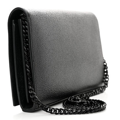 Saint Laurent Grain De Poudre Monogram Chain Wallet Black 3 of 13
