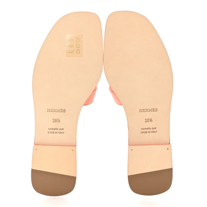 Hermes Epsom Oran Sandals 38.5 Orange Joey 5 of 9