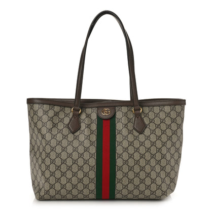 Gucci GG Supreme Monogram Medium Ophidia Shopping Tote Brown 1 of 11