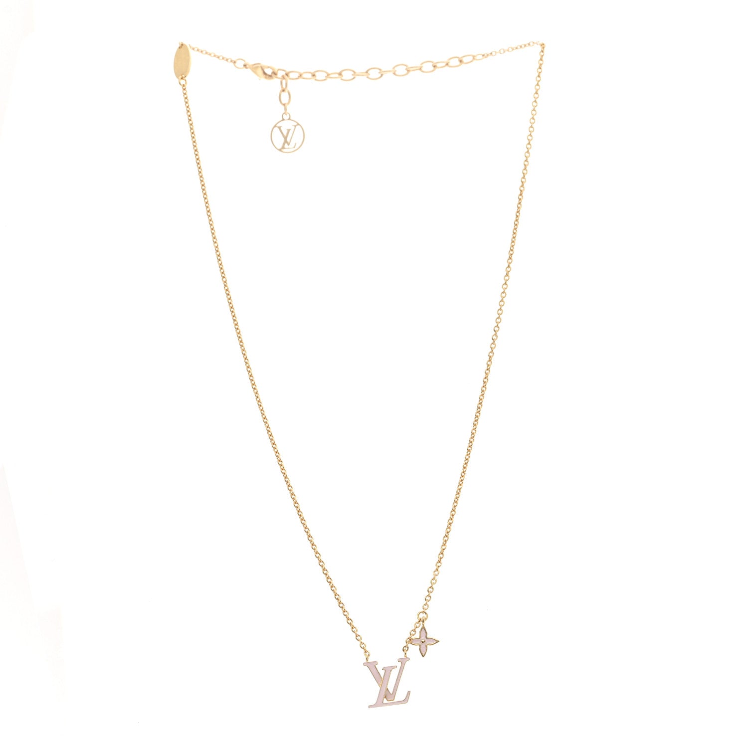 Louis Vuitton Enamel LV Iconic Necklace Gold Pink 3 of 7