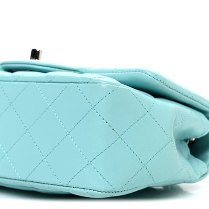 Chanel Lambskin Quilted Mini Rectangular Flap Light Blue 10 of 10