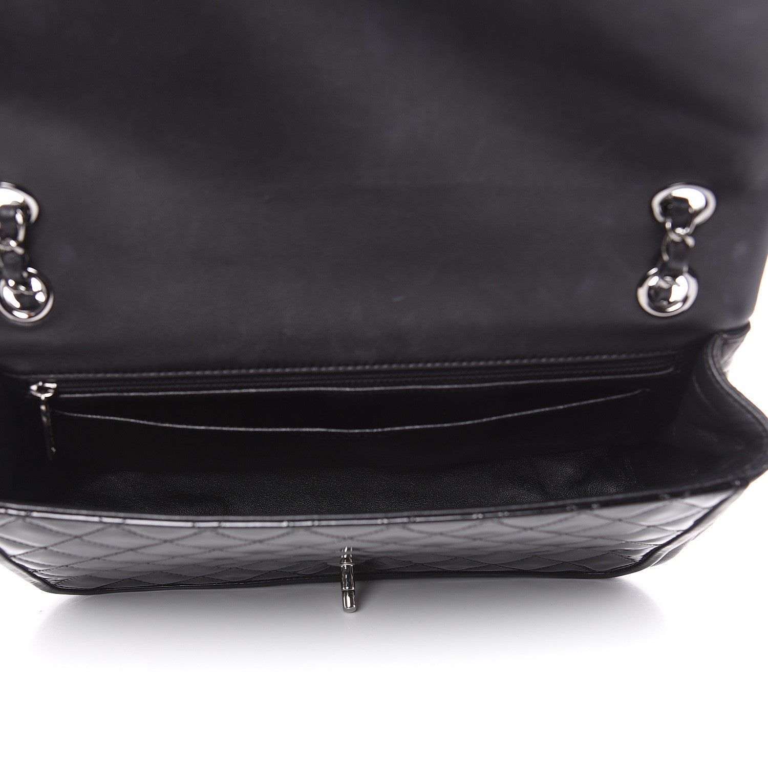 Chanel Patent Quilted Jumbo Classic Twist Flap Bag Black 5 of 10