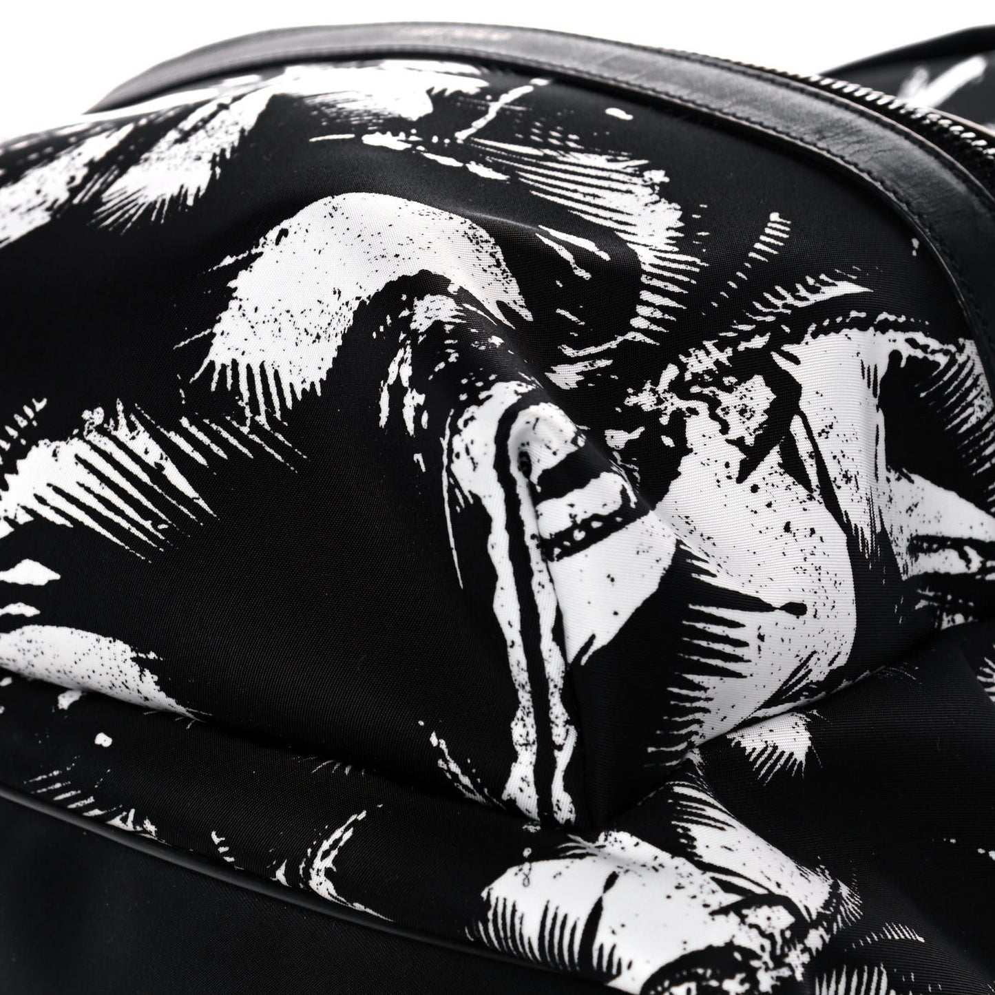 Canvas Palm Tree City Backpack Black White
