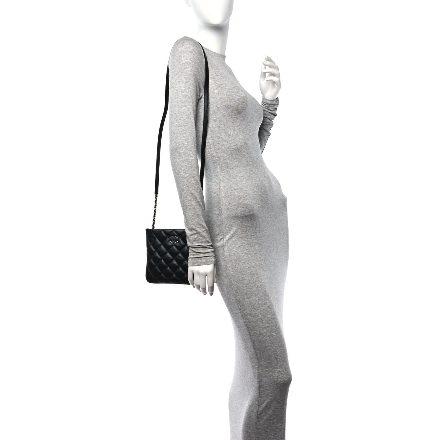 Lambskin Quilted Uniform Crossbody Bag Black