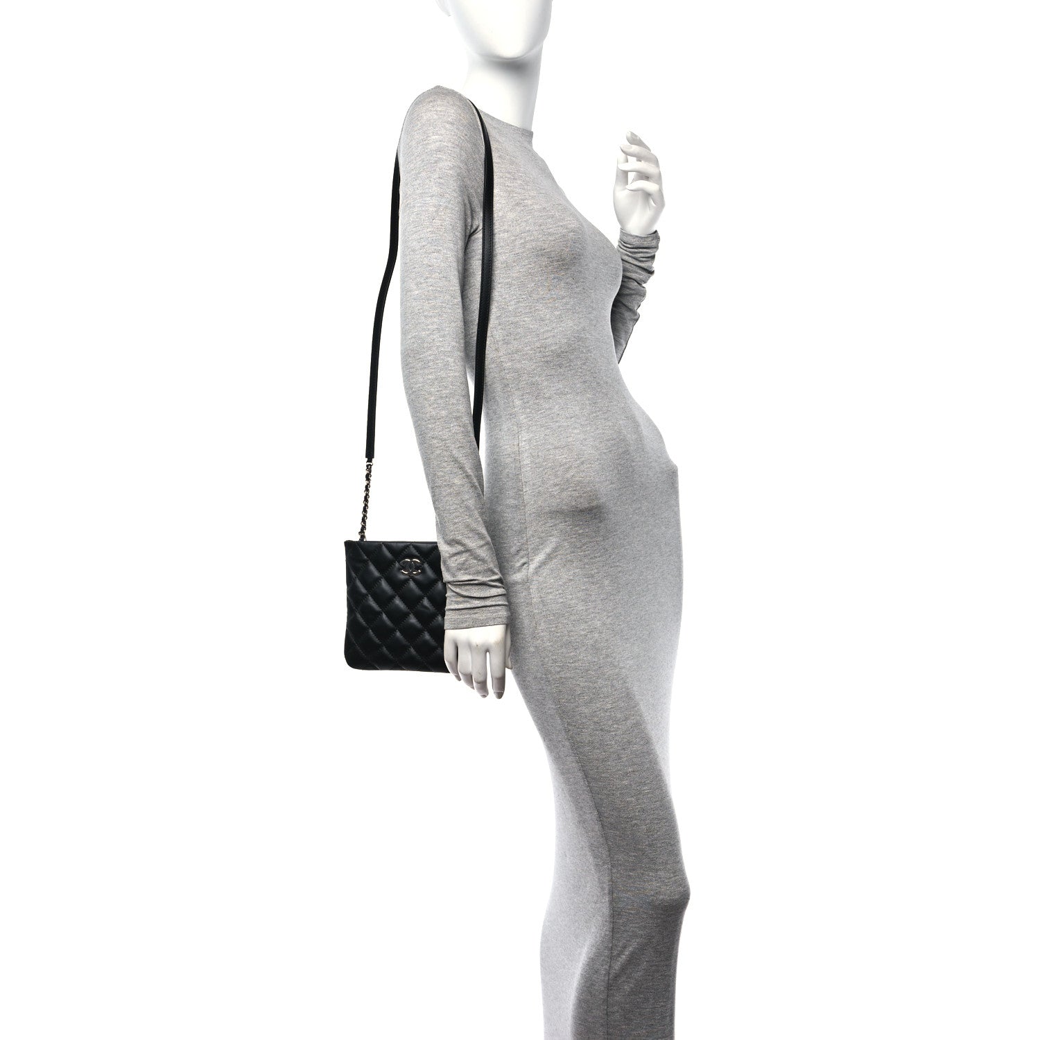 Chanel Lambskin Quilted Uniform Crossbody Bag Black 2 of 10