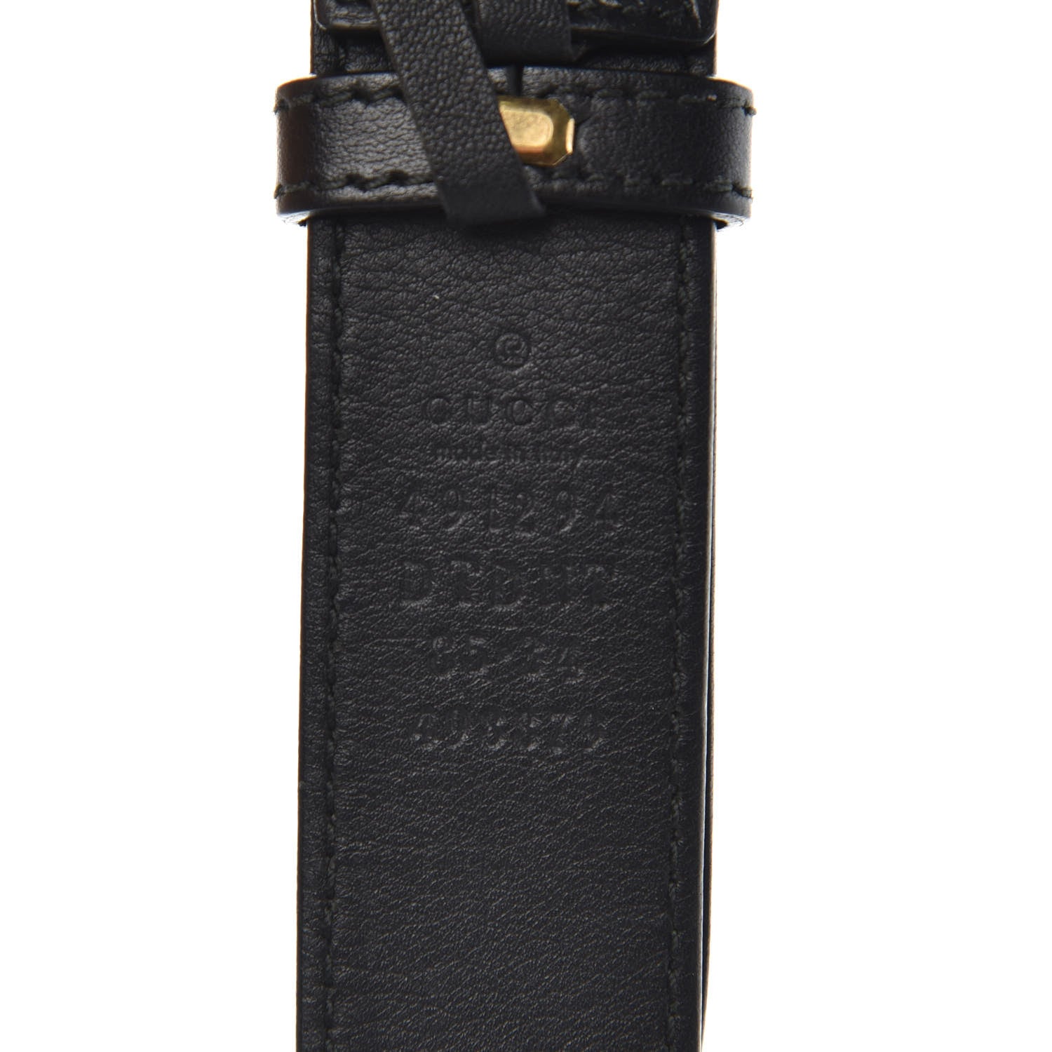 Gucci Calfskin Matelasse Animal Studs GG Marmont Belt Bag 85 34 Black 8 of 12