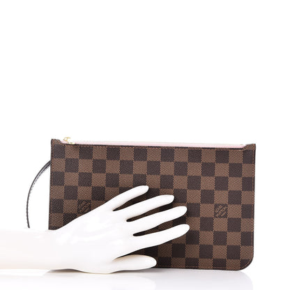 Louis Vuitton Damier Ebene Neverfull MM GM Pochette Rose Ballerine 2 of 8