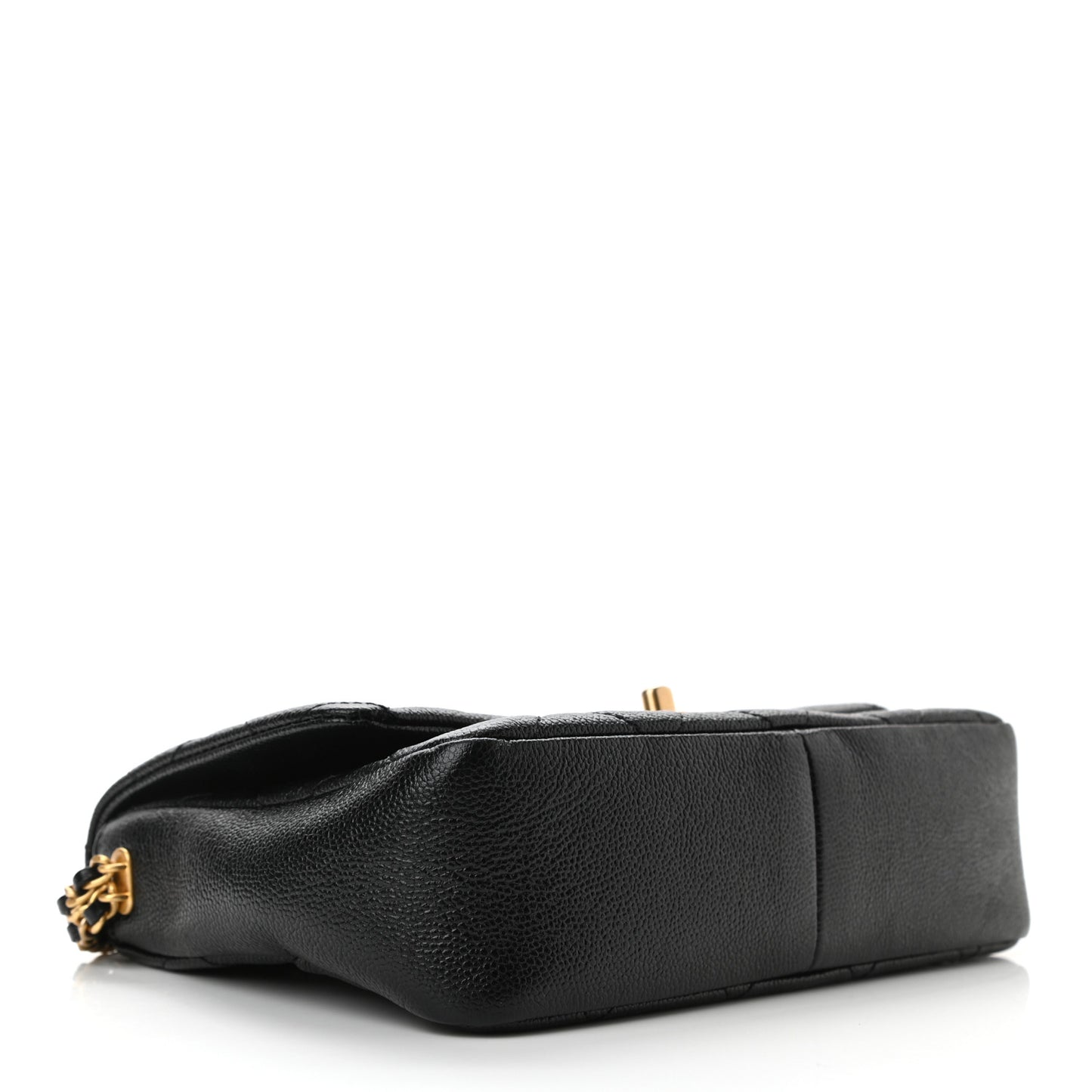 Shiny Caviar Quilted Small Chain Melody Flap Black
