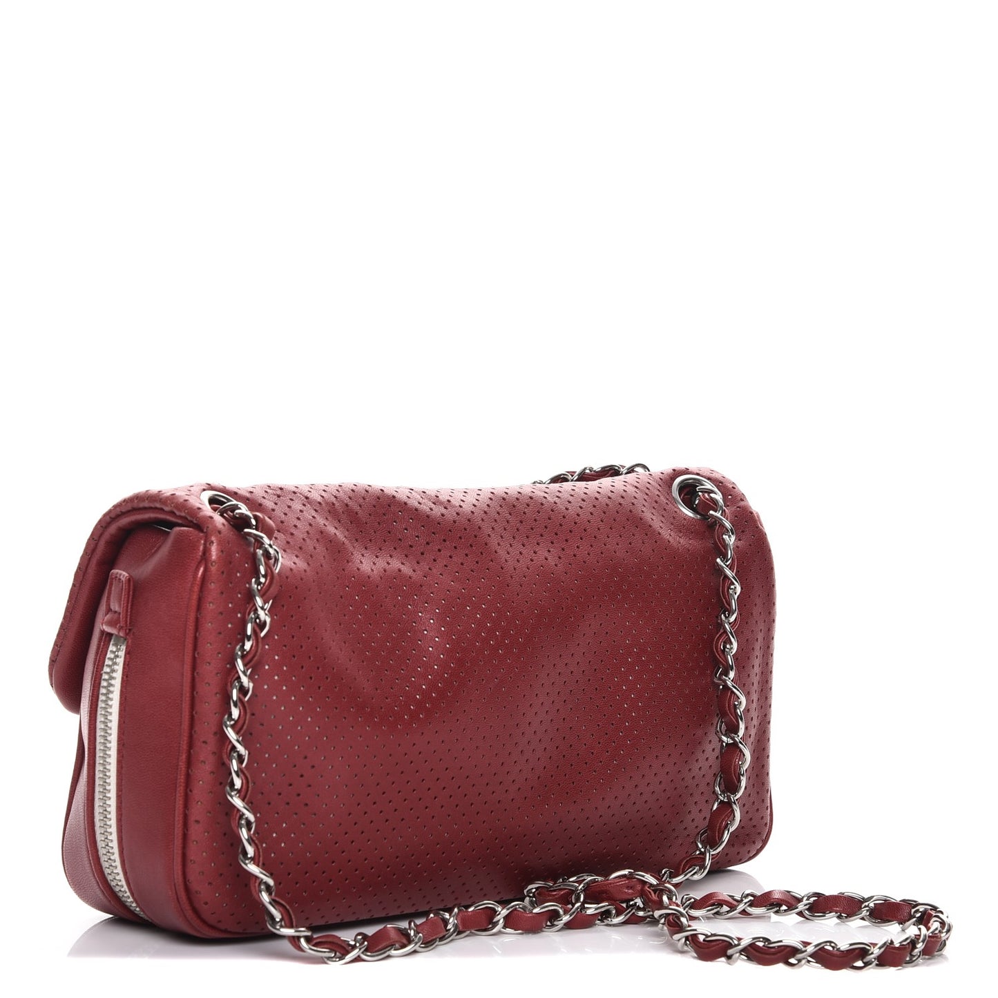 Lambskin Perforated Medium Baseball Spirit Flap Red