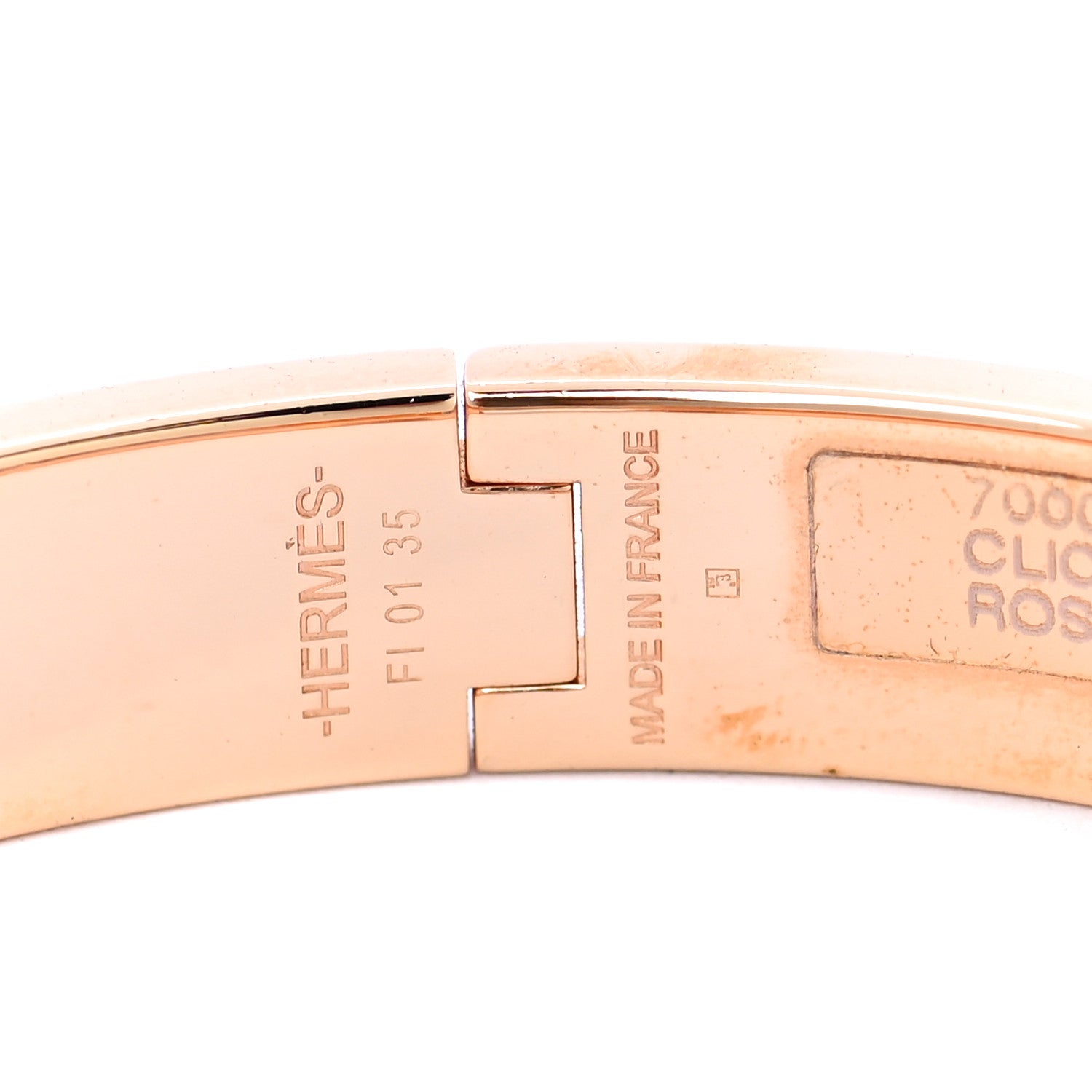 Hermes Enamel Narrow Clic Clac H Bracelet PM Rose Velours 4 of 5