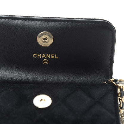Chanel Velvet Quilted Pearl Crush Flap With Chain Black 9 of 11