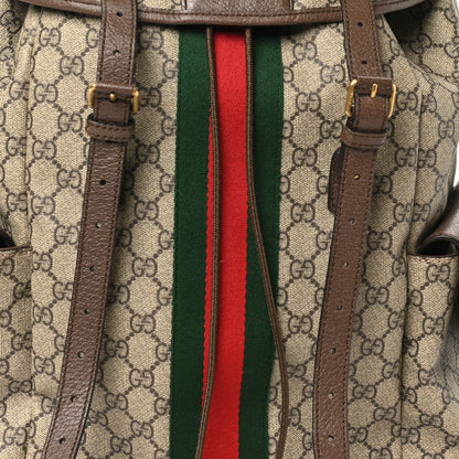 Gucci GG Supreme Monogram Medium Ophidia Double Buckle Backpack Brown 8 of 10