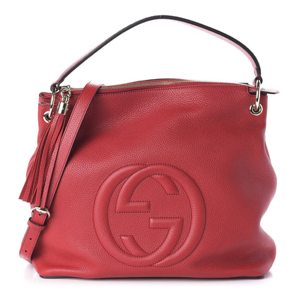 Gucci Pebbled Calfskin Large Soho Hobo Tabasco Red 1 of 10