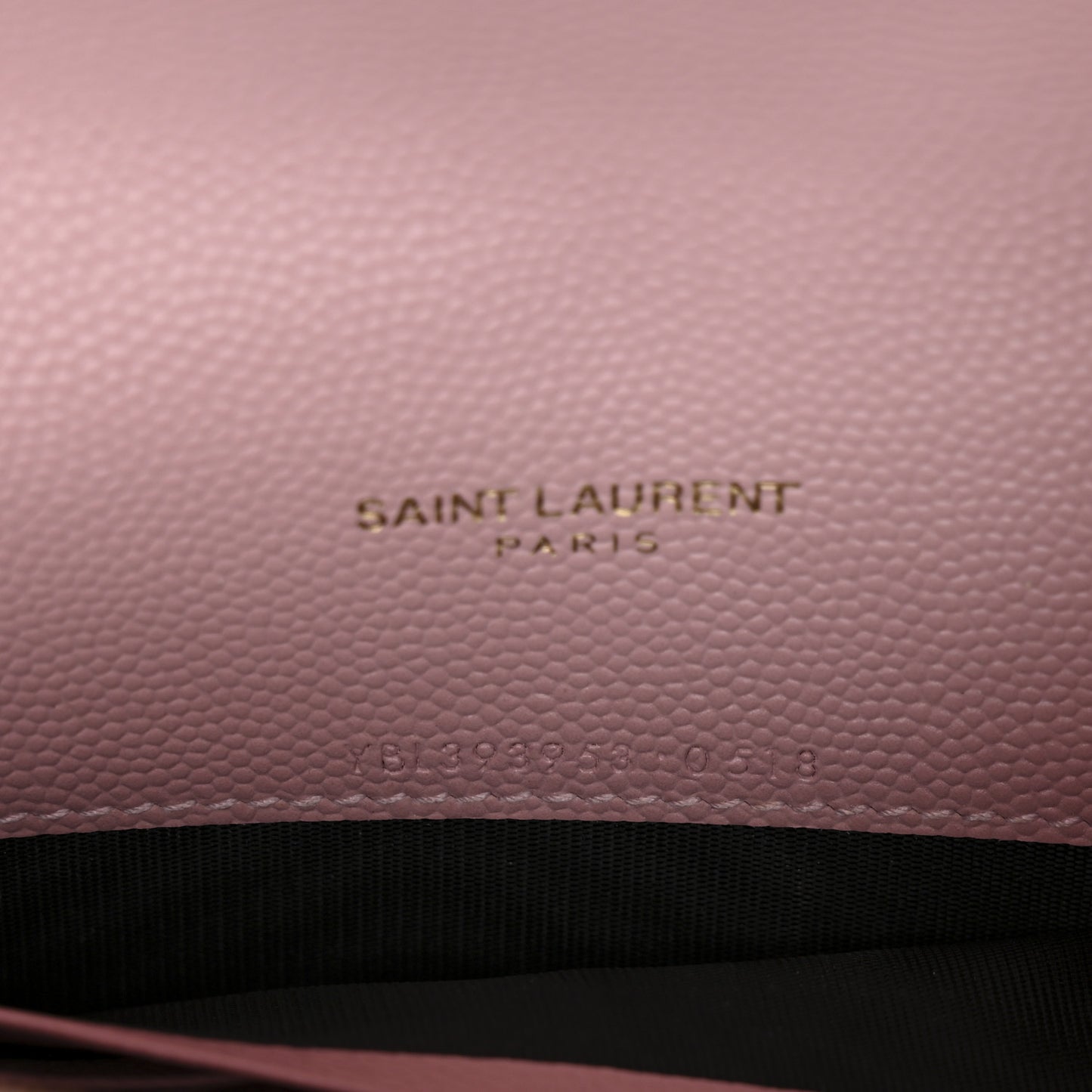 Grain De Poudre Matelasse Chevron Monogram Envelope Chain Wallet Tender Pink