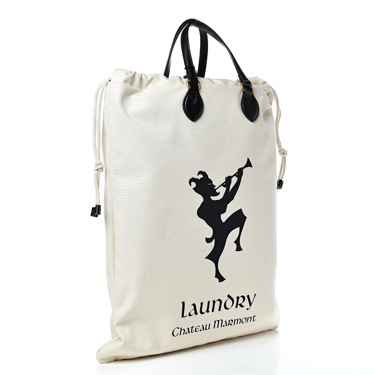 Canvas Chateau Marmont Drawstring Tote Beige
