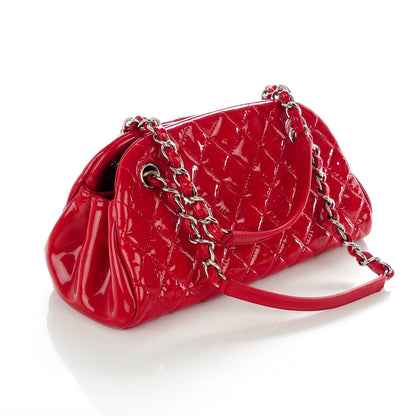 Chanel Patent Quilted Small Just Mademoiselle Bowling Bag Red 3 of 7