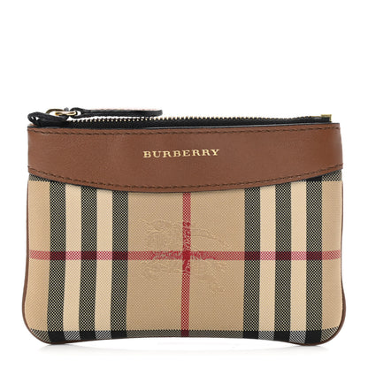 Burberry Haymarket Check Zip Pouch Tan 1 of 7