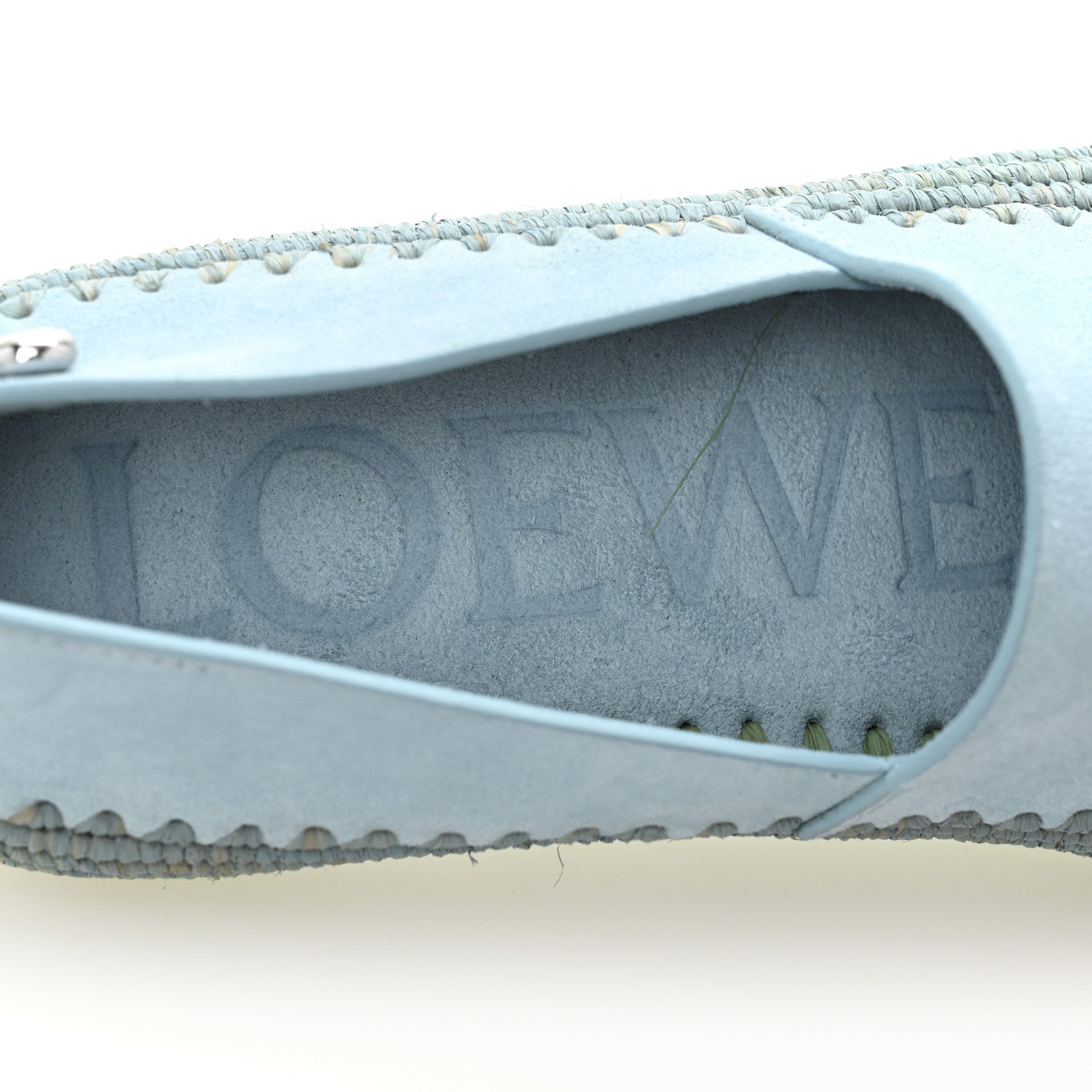 Loewe Suede Raffia Rio Slippers 37 Light Blue 8 of 11