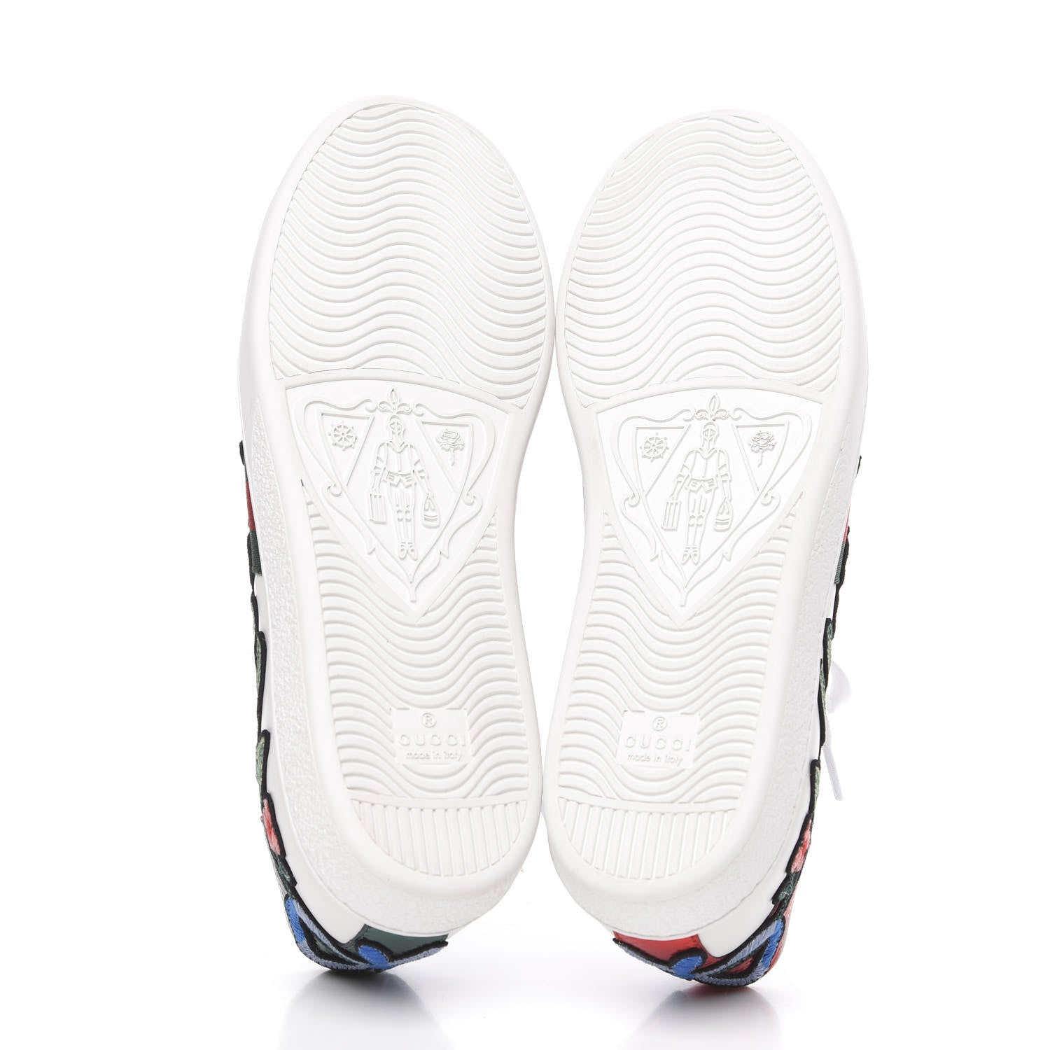 Gucci Calfskin Web Floral Embroidered Womens Ace Sneakers 39.5 White 5 of 10