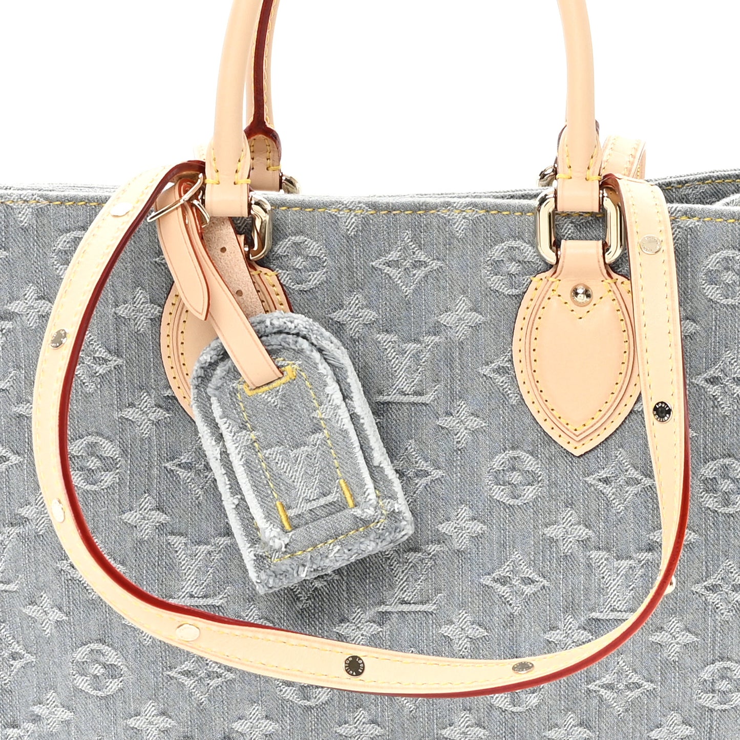 Monogram Denim Onthego MM Washed Gray