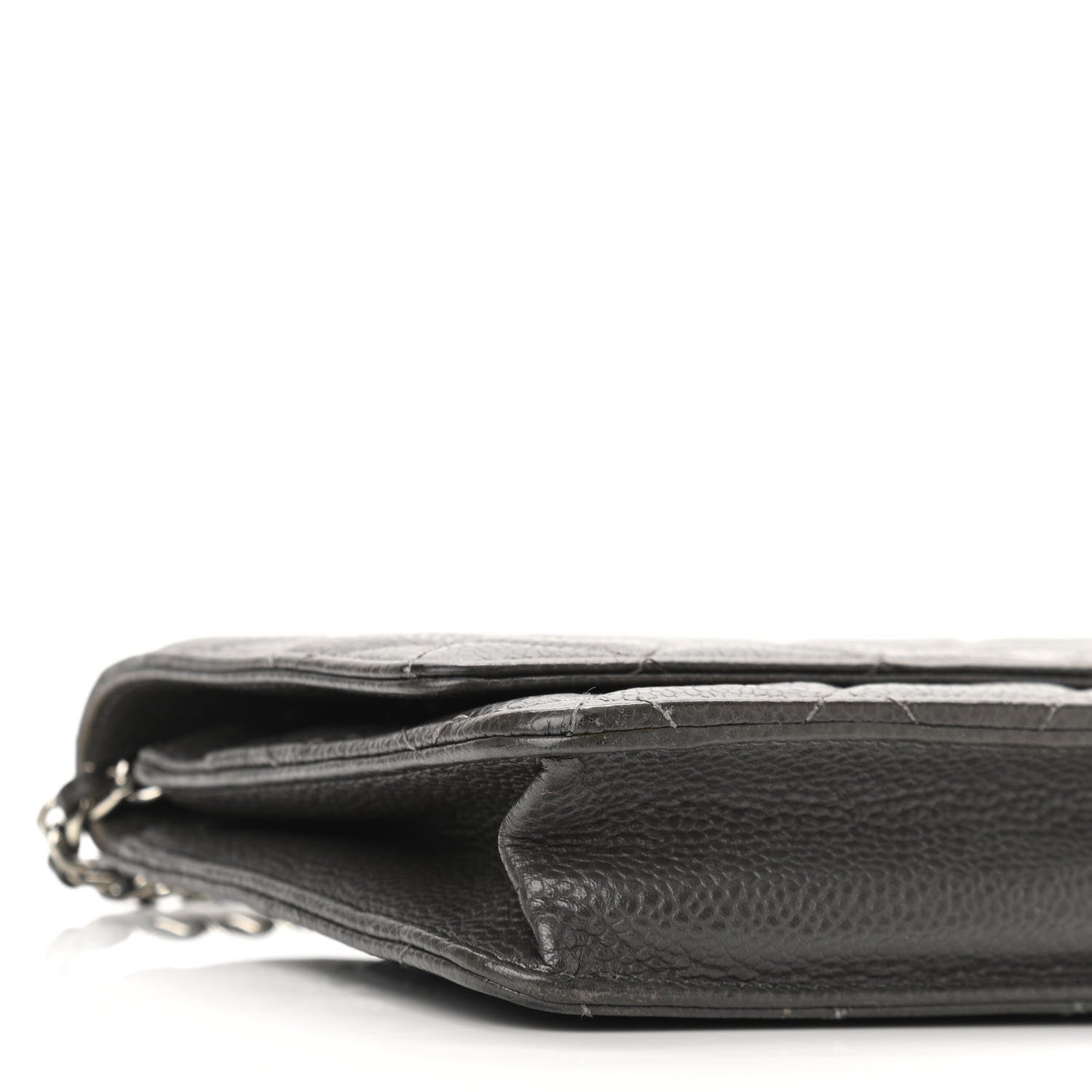 Chanel Caviar Quilted Wallet On Chain WOC Dark Grey 10 of 11