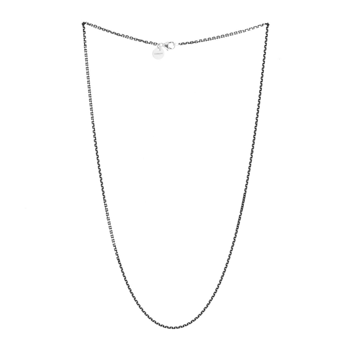 Sterling Silver Enamel 1.75mm Chain Necklace Black 18"