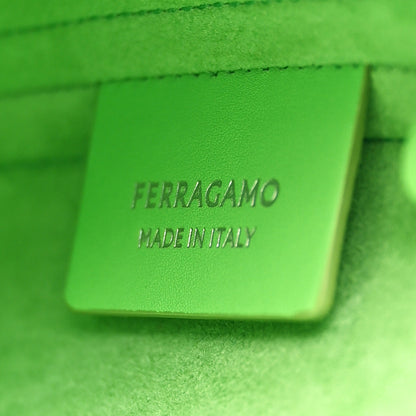 Salvatore Ferragamo SALVATORE FERRAGAMO Soft Calfskin Mini Gancini Hobo Lime 6 of 9