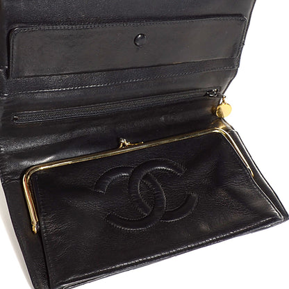 Chanel Lambskin Quilted Wallet Black 5 of 8