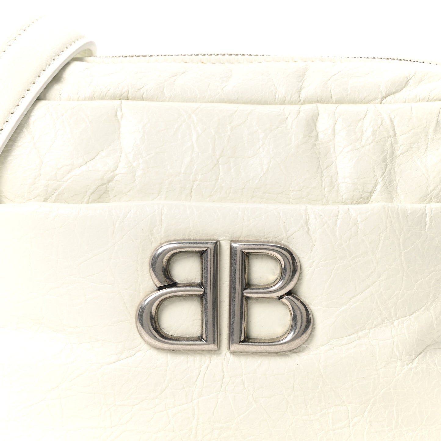 Agneau Arena XS Monaco Camera Shoulder Bag Optic White