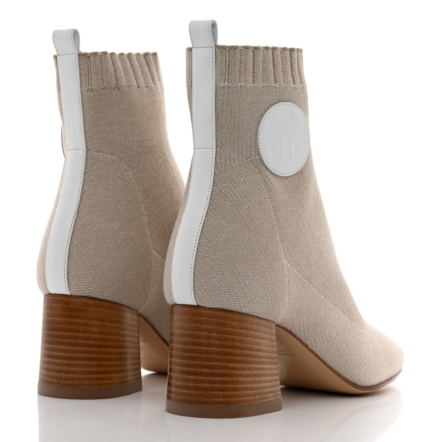 Knit Calfskin Volver 60 Ankle Boots 37 Nocciola