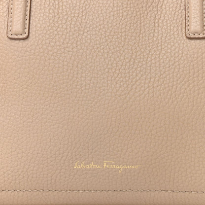 Salvatore Ferragamo Hammered Calfskin Double Handle Small Amy Tote Cumin 8 of 11