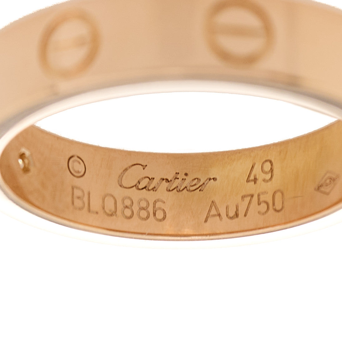 18K Pink Gold Diamond 4mm LOVE Wedding Band Ring 49 5