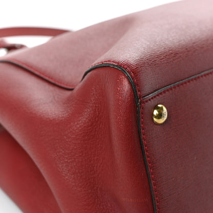 Fendi Vitello Elite Regular 2Jours Tote Rosso Scuro Ciliegia 11 of 15
