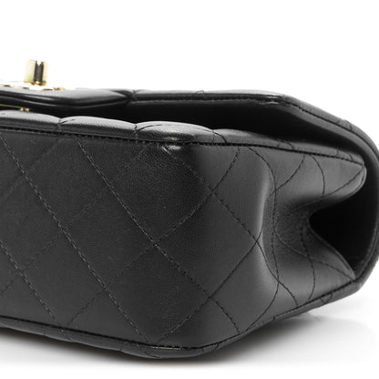 Chanel Lambskin Quilted Mini Top Handle Rectangular Flap Black 11 of 12