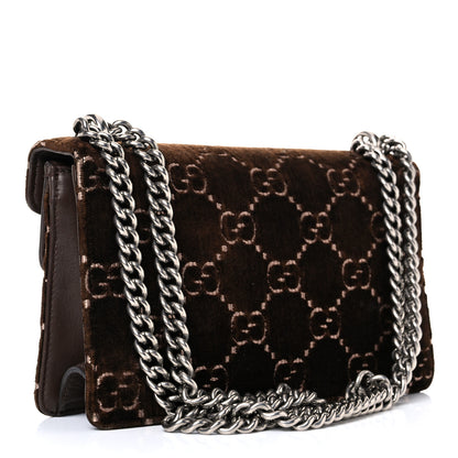 Gucci Velvet Moon Calfskin Crystal GG Monogram Small Dionysus Shoulder Bag Brown Vintage Cocoa Black Diamond 2 of 22
