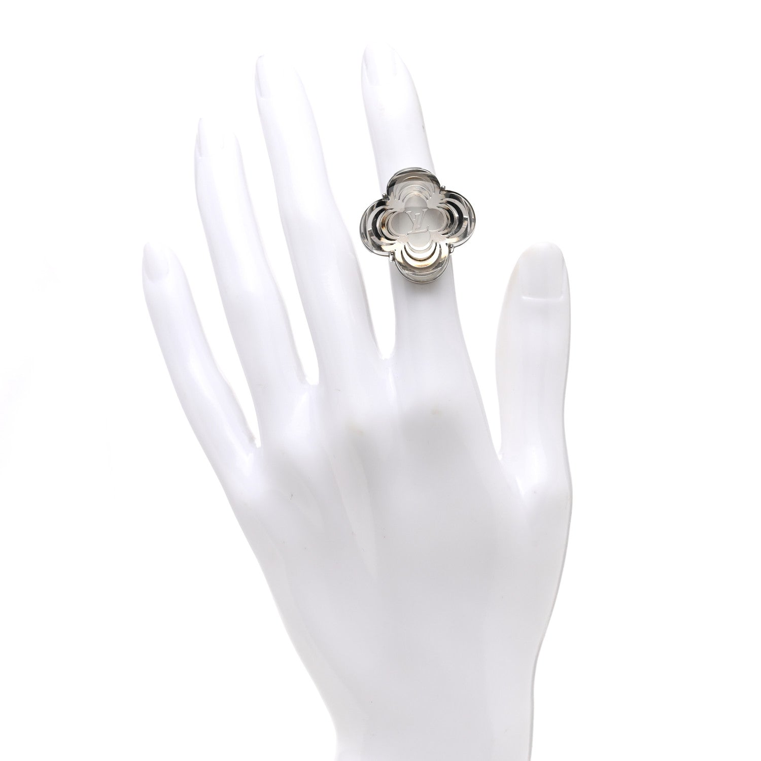 Louis Vuitton Metal Monogram Flower Berg Arafori Ring Silver 2 of 3