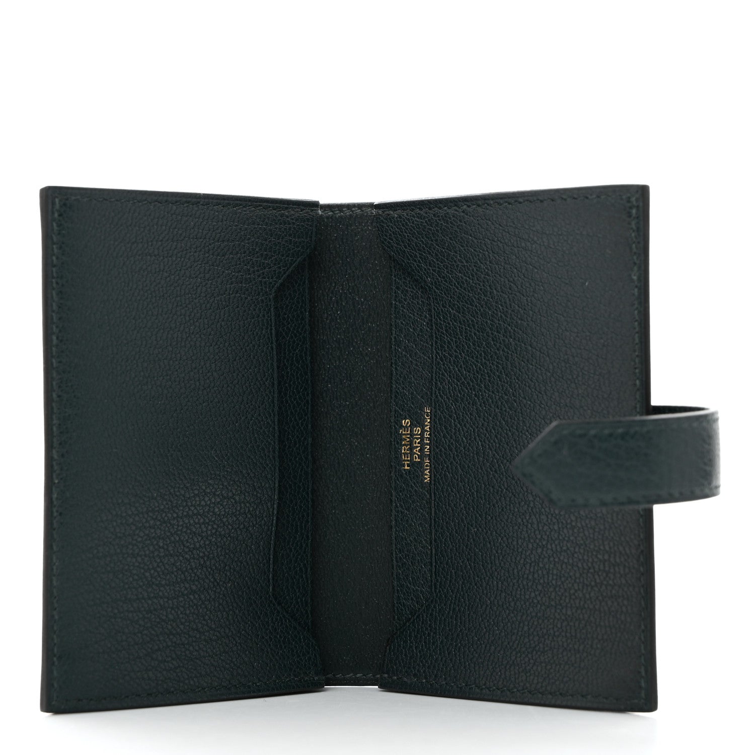 Hermes Chevre Mysore Bearn Card Holder Wallet Vert Cypress 5 of 8