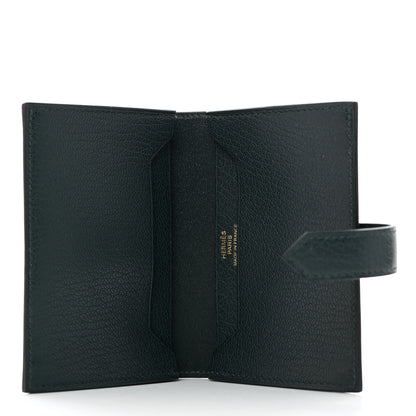 Hermes Chevre Mysore Bearn Card Holder Wallet Vert Cypress 5 of 8