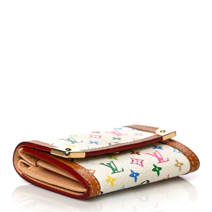 Louis Vuitton Monogram Multicolor Porte-Monnaie Plat Coin Purse White 3 of 15