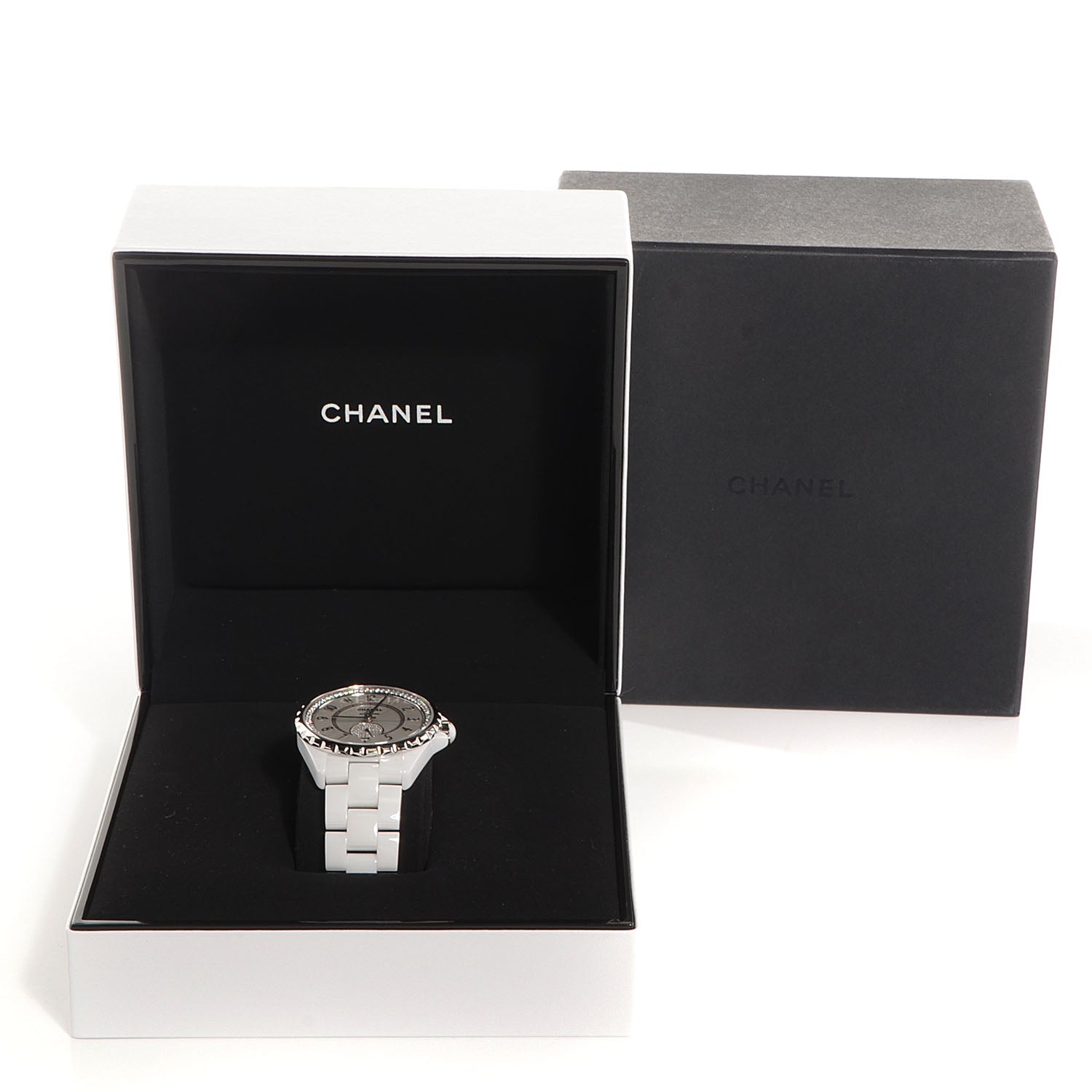 Chanel Stainless Steel Ceramic Diamond Bezel Dial 36mm J12 Automatic Watch White 4 of 8